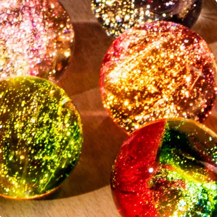 LED Wood Stand 7 Colorful Glass Ball