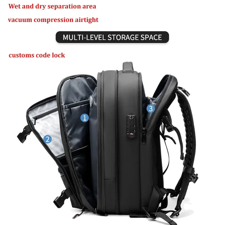 Backpack vacuum compression